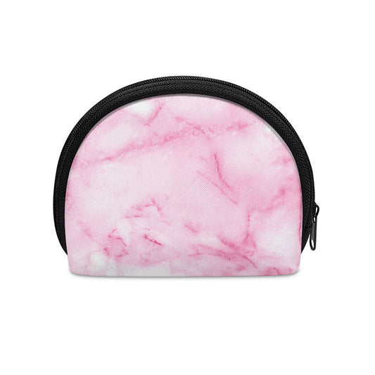 White Pink Marble Print Coin Purse