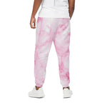 White Pink Marble Print Cotton Pants