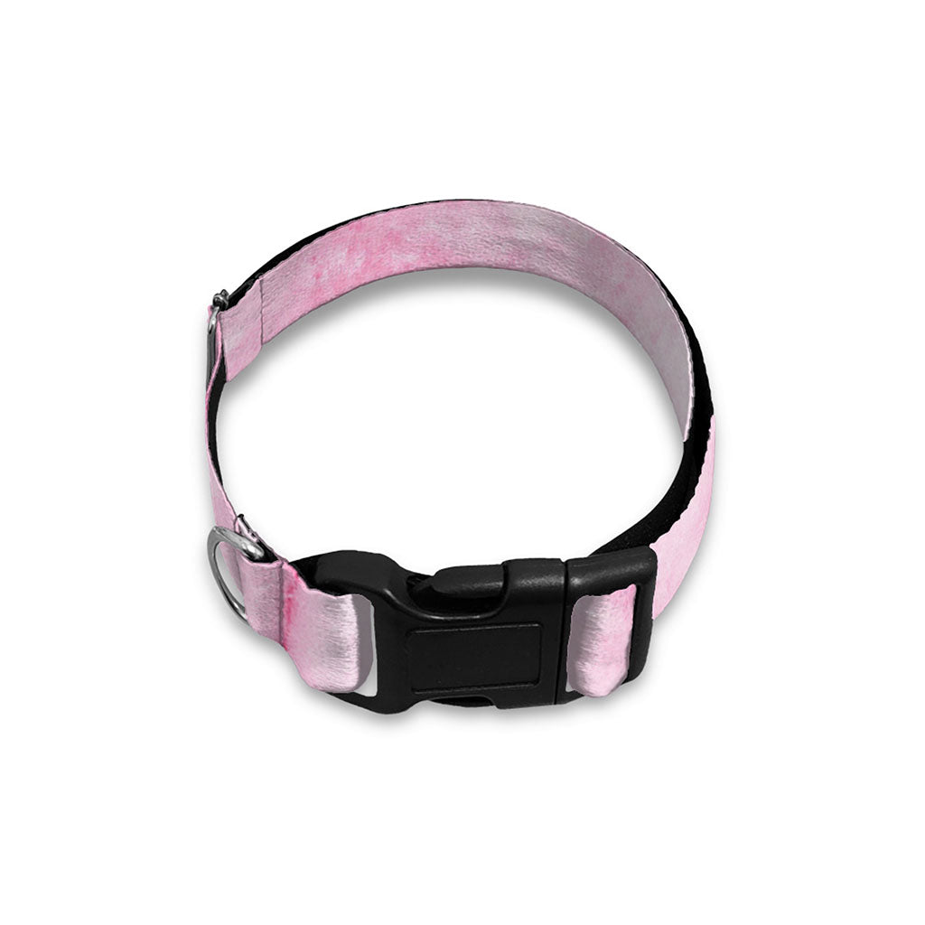 White Pink Marble Print Dog Collar