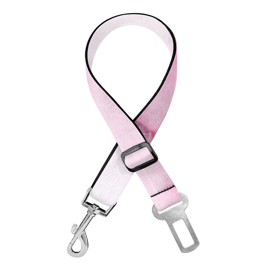 White Pink Marble Print Dog Seat Belt