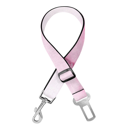 White Pink Marble Print Dog Seat Belt