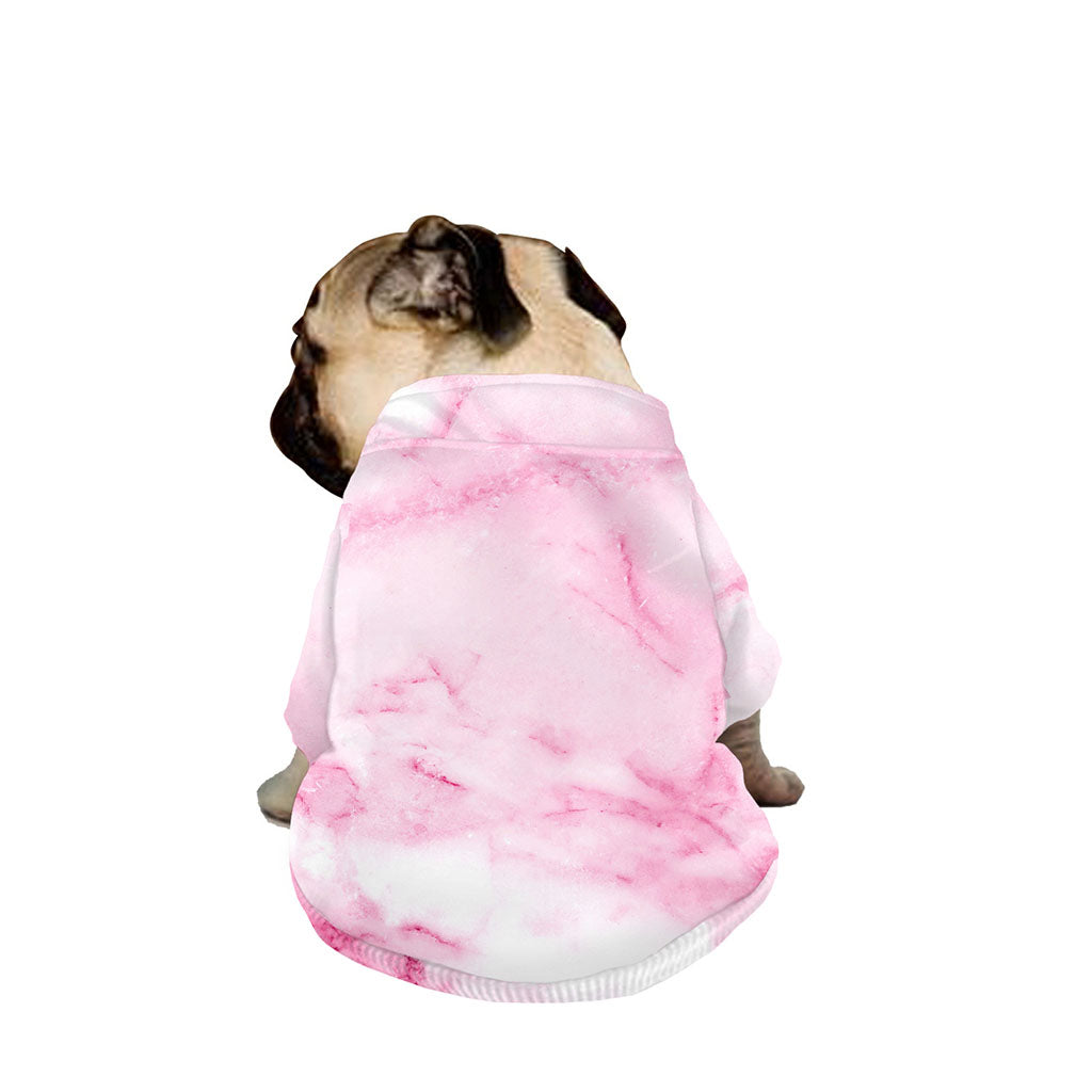 White Pink Marble Print Dog Zip Up Jacket