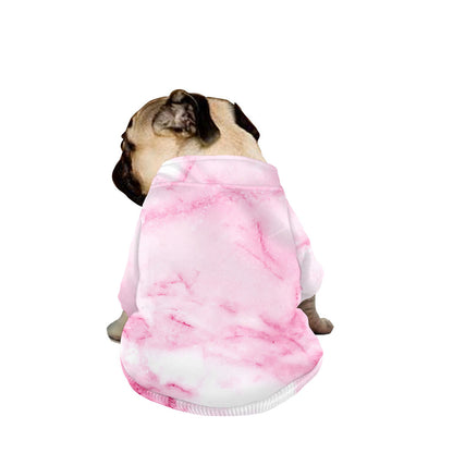 White Pink Marble Print Dog Zip Up Jacket