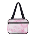 White Pink Marble Print Double Strap Bible Bag
