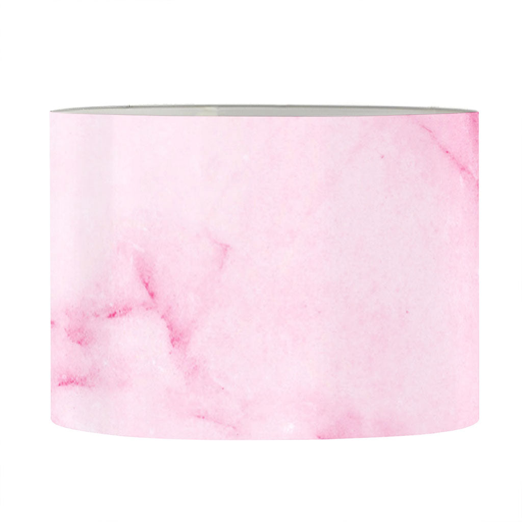 White Pink Marble Print Drum Lamp Shade