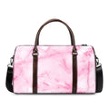 White Pink Marble Print Duffel Bag