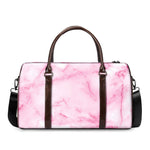 White Pink Marble Print Duffle Bag