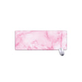 White Pink Marble Print Extended Mouse Pad