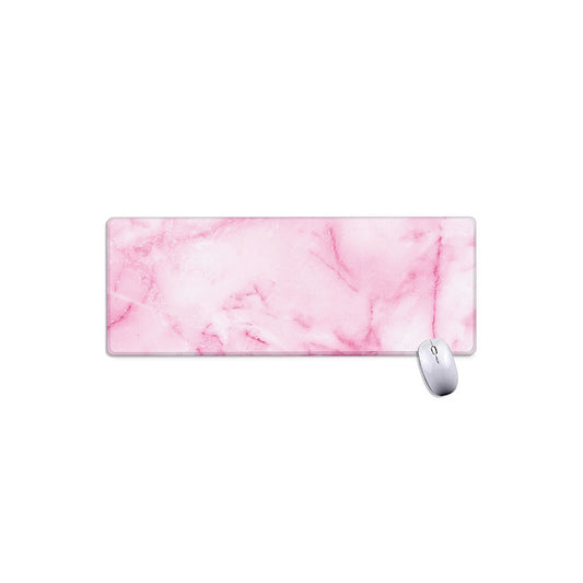 White Pink Marble Print Extended Mouse Pad