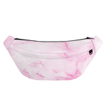White Pink Marble Print Fanny Pack