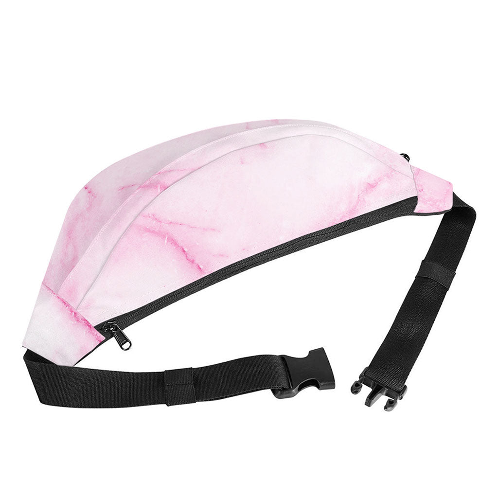 White Pink Marble Print Fanny Pack