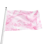 White Pink Marble Print Flag