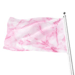 White Pink Marble Print Flag