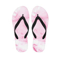White Pink Marble Print Flip Flops