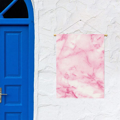 White Pink Marble Print Garden Flag