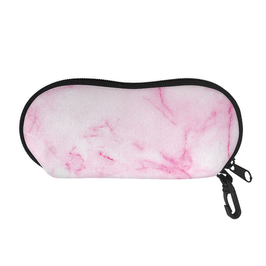 White Pink Marble Print Glasses Case