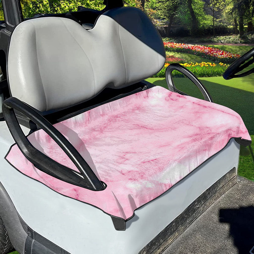 White Pink Marble Print Golf Cart Seat Cover