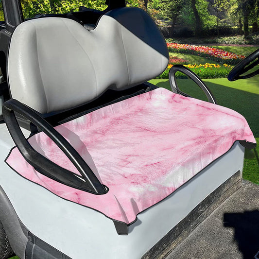 White Pink Marble Print Golf Cart Seat Cover