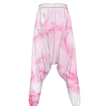 White Pink Marble Print Hammer Pants