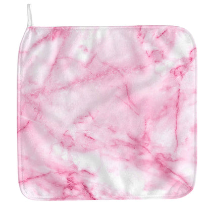 White Pink Marble Print Hand Towel