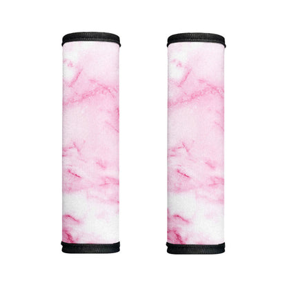 White Pink Marble Print Handle Covers