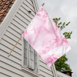 White Pink Marble Print House Flag