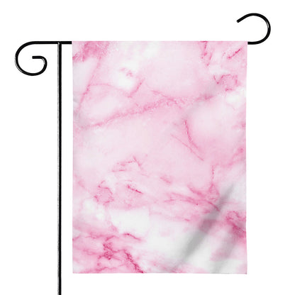 White Pink Marble Print House Flag