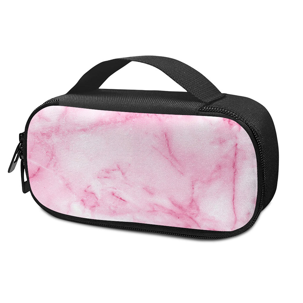 White Pink Marble Print Insulin Cooler Travel Case