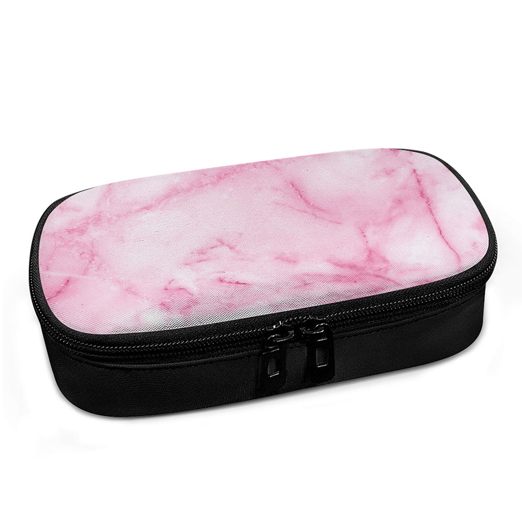 White Pink Marble Print Insulin Cooler Travel Case