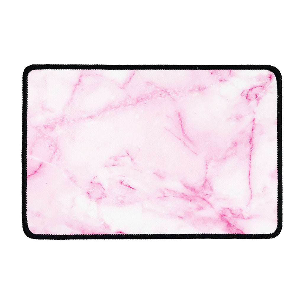 White Pink Marble Print Kitchen Mat