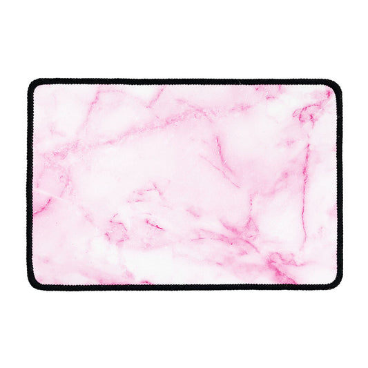 White Pink Marble Print Kitchen Mat