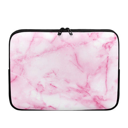 White Pink Marble Print Laptop Sleeve