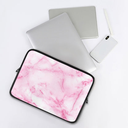 White Pink Marble Print Laptop Sleeve