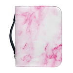 White Pink Marble Print Leather Bible Cover