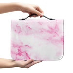 White Pink Marble Print Leather Bible Cover