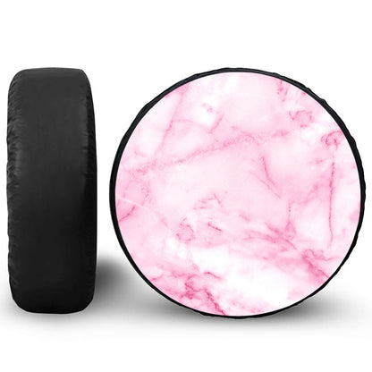 White Pink Marble Print Leather Spare Tire Cover