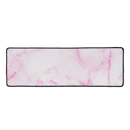White Pink Marble Print Long Kitchen Mat