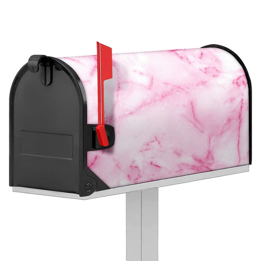White Pink Marble Print Mailbox Cover