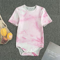 White Pink Marble Print Men's Bodysuit