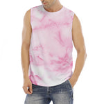 White Pink Marble Print Men's Fitness Tank Top