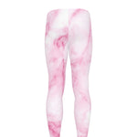 White Pink Marble Print Men's leggings