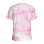 White Pink Marble Print Men's Sports T-Shirt