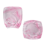 White Pink Marble Print Office Chair Cover