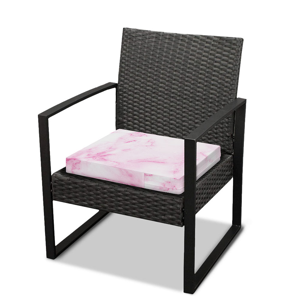 White Pink Marble Print Outdoor Seat Cushion Cover