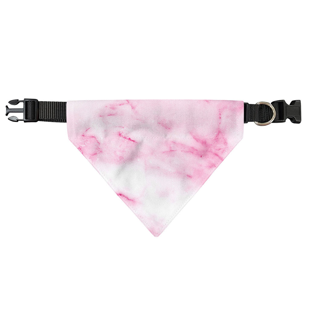White Pink Marble Print Over The Collar Dog Bandana