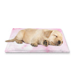 White Pink Marble Print Pet Cooling Mat Cover