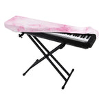White Pink Marble Print Piano Keyboard Cover