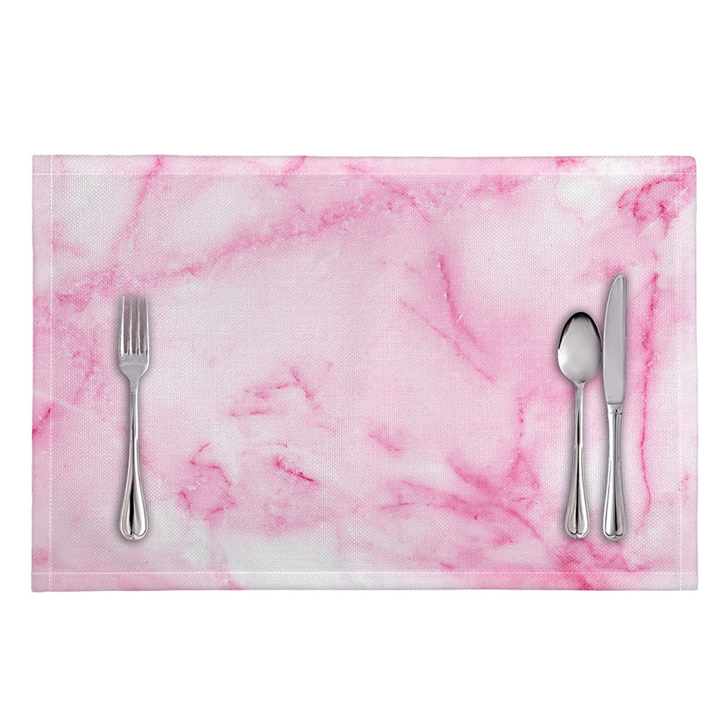 White Pink Marble Print Placemat