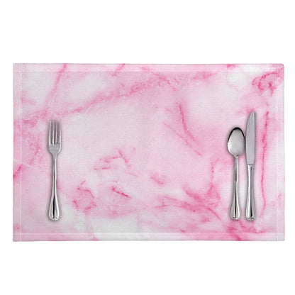 White Pink Marble Print Placemat
