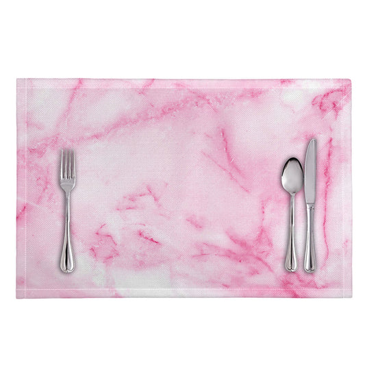 White Pink Marble Print Placemat